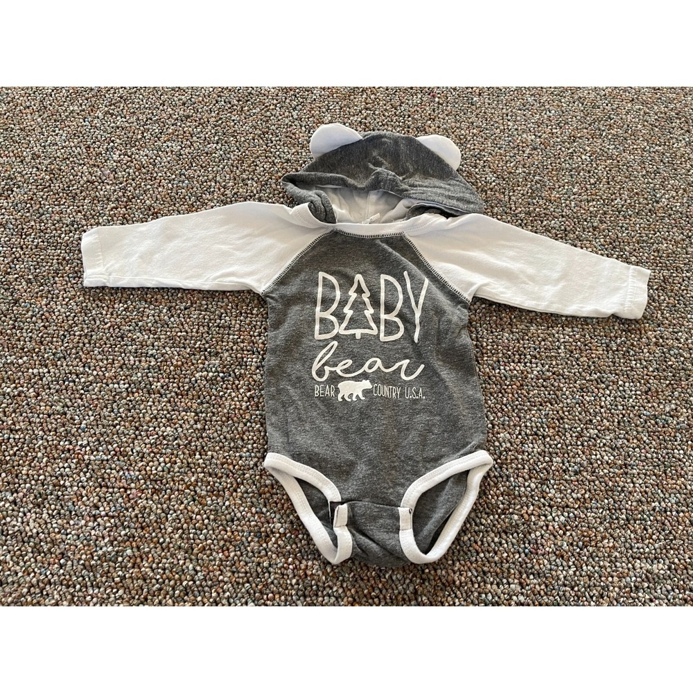 Baby Bear Bear Country USA Hooded Boys Bodysuit 6M